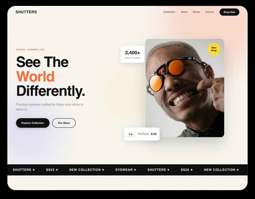 Optician website example