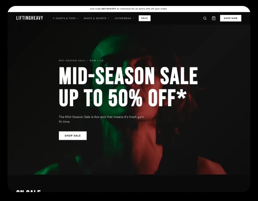Online fashion shop example