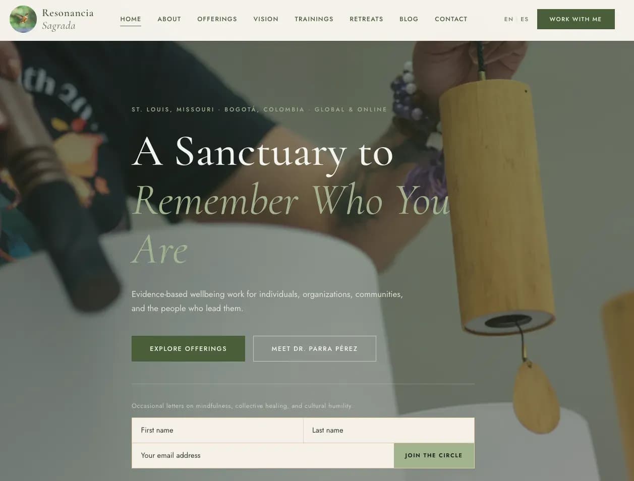 Resonancia Sagrada front page