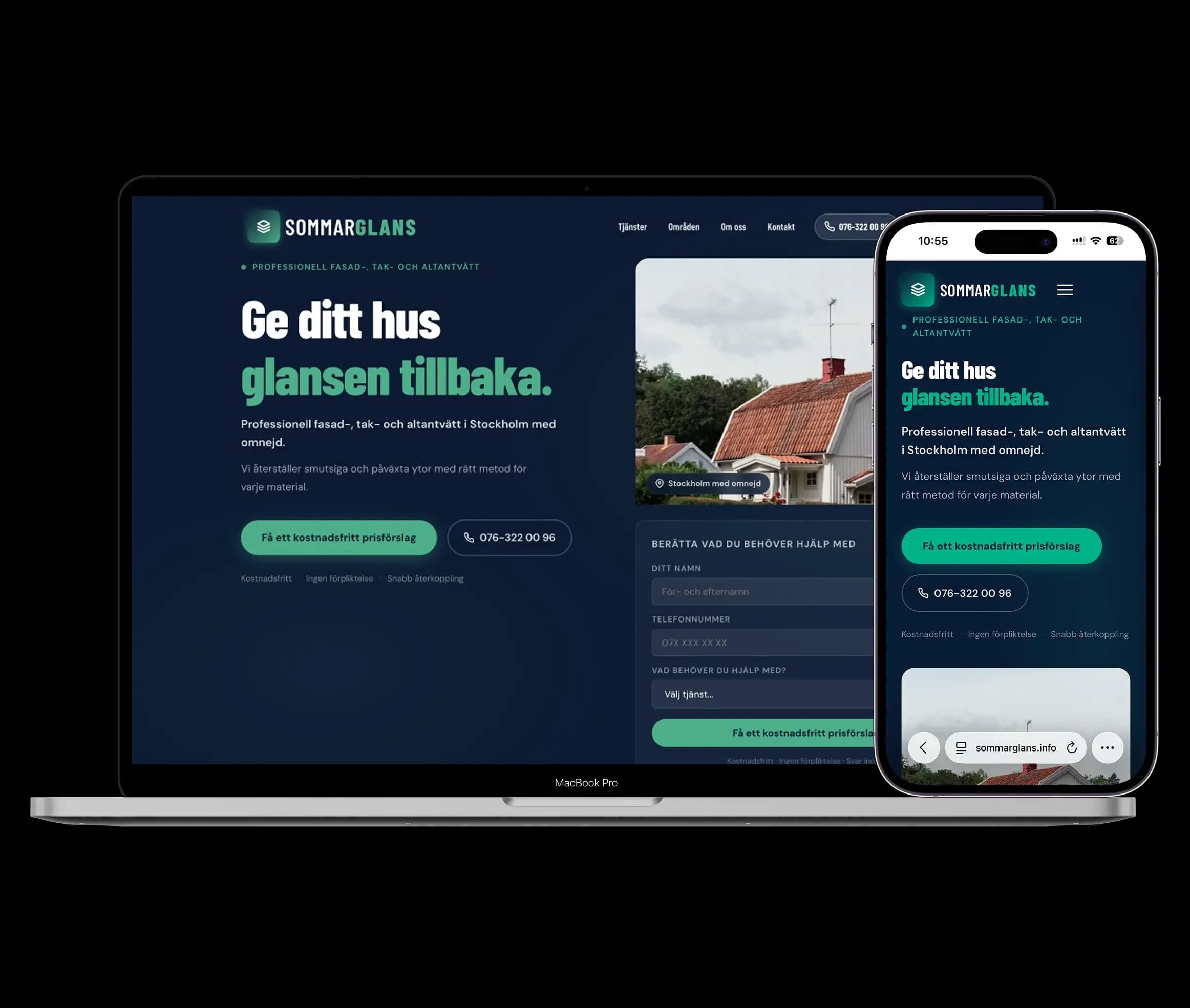 SommarGlans created a website with one.com's Aida AI Website Builder