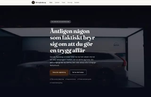 testimonial website example for company (bilvagledning)
