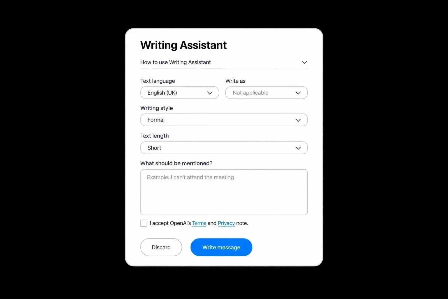 AI writing for your business email