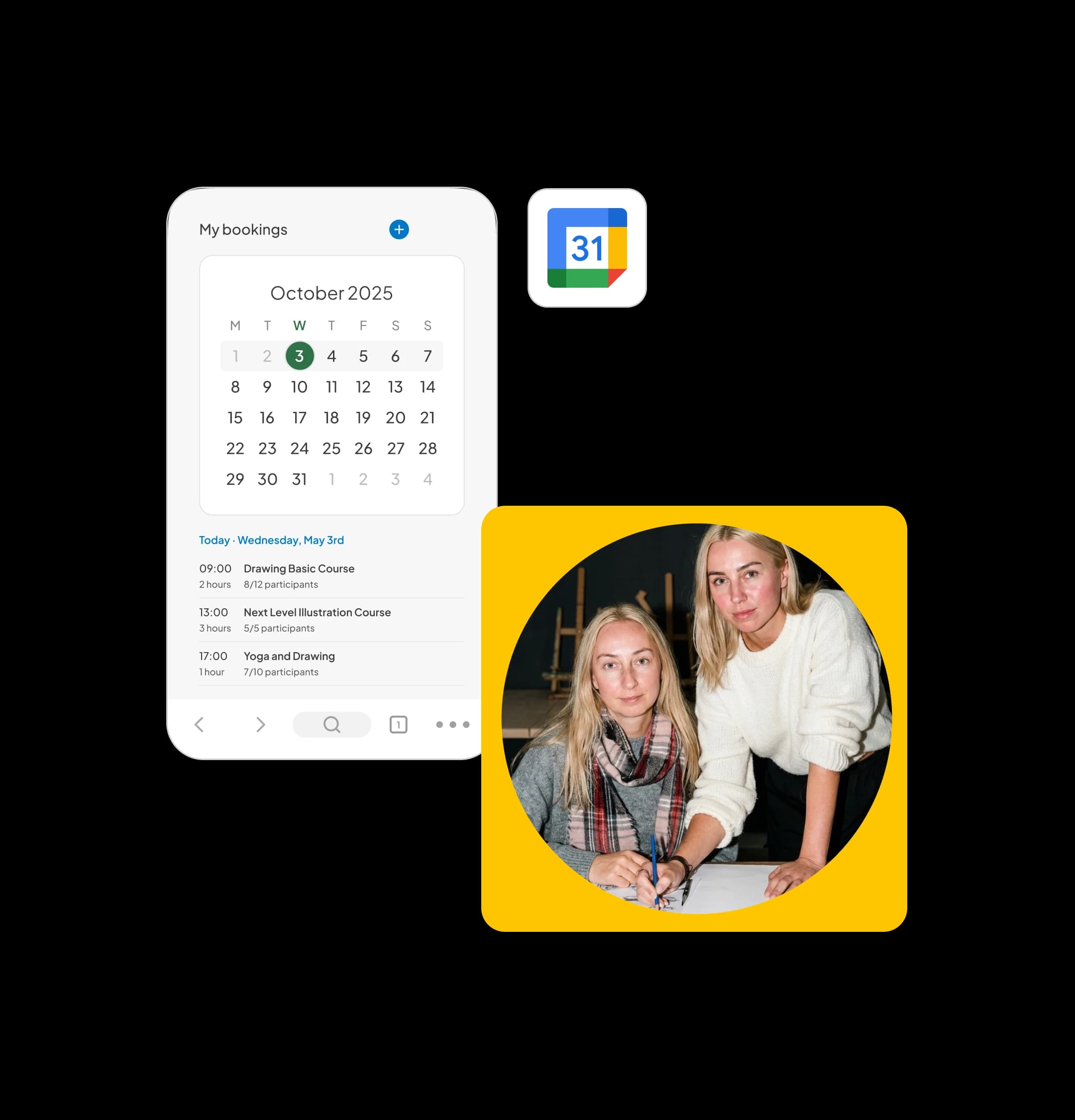 A booking calendar that fits